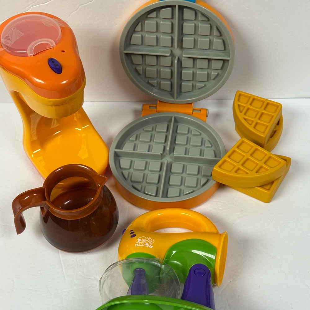 Colorful Breakfast Toy Set with Waffle Maker and Coffee Pot - Picture 9 of 11